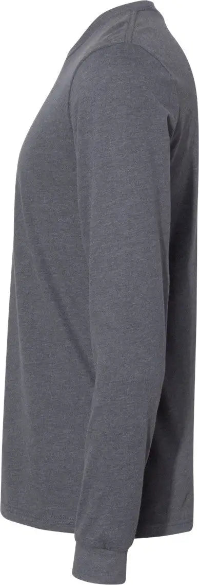 Next Level 6411 Sueded Long Sleeve T-shirt - Heather Heavy Metal