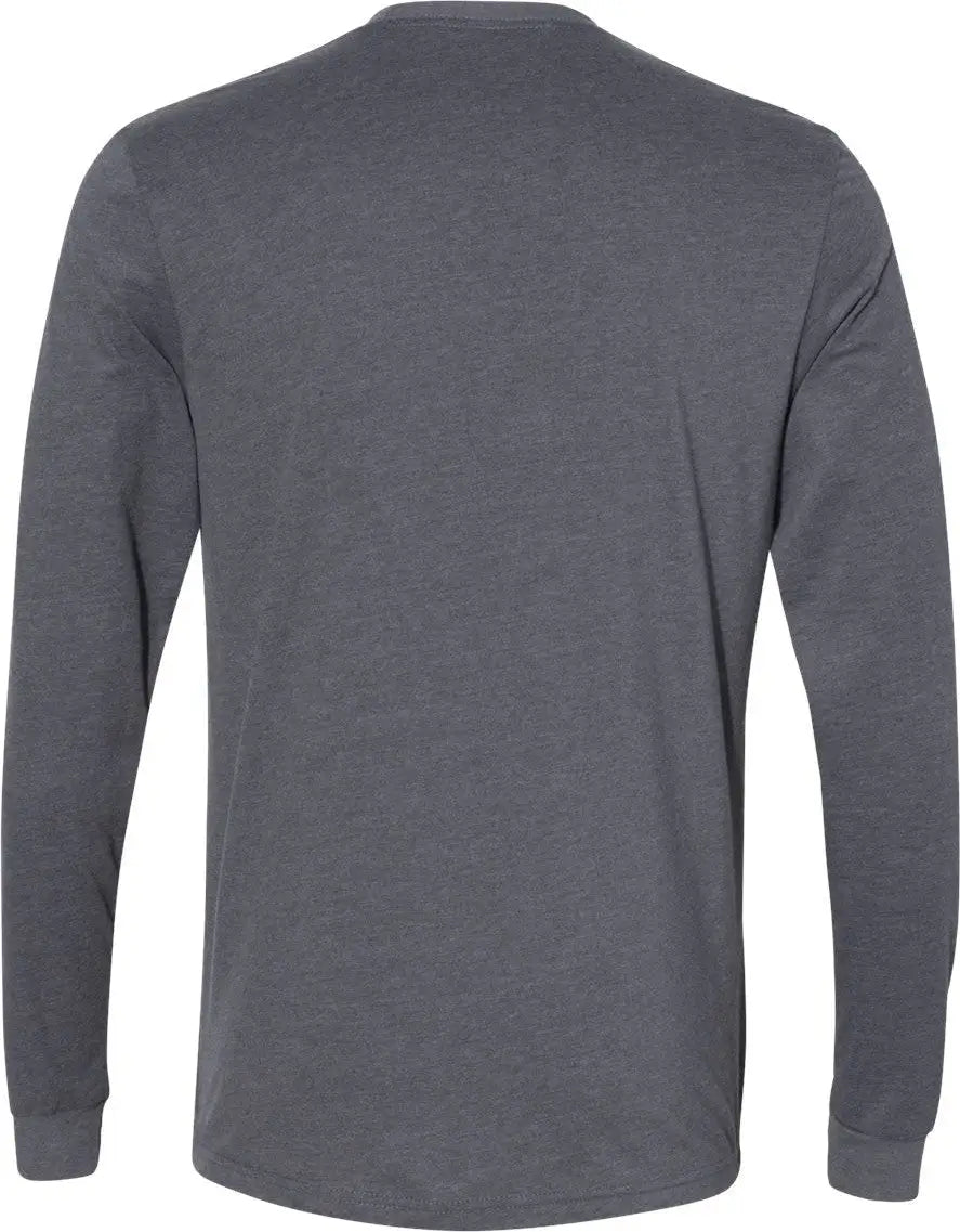 Next Level 6411 Sueded Long Sleeve T-shirt - Heather Heavy Metal