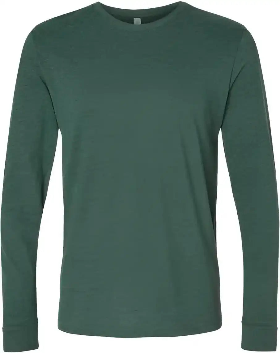 Next Level 6411 Unisex Sueded Long Sleeve t Shirt Heather Forest Green