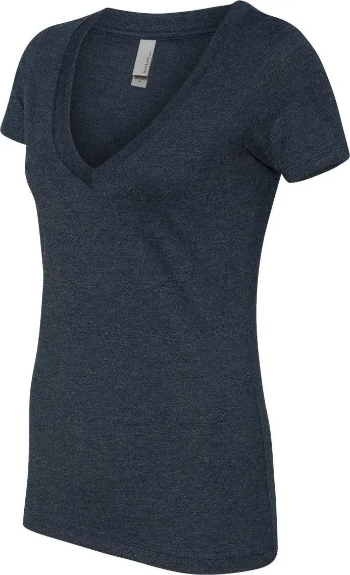 Next Level 6640 Women’s Cvc Deep V-neck T-shirt - Midnight Navy - Ladies 2xl