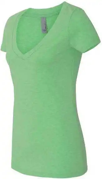 Next Level 6640 Womens Cvc Short Sleeve Deep v - Apple Green