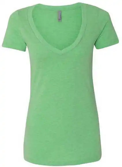 Next Level 6640 Womens Cvc Short Sleeve Deep v - Apple Green