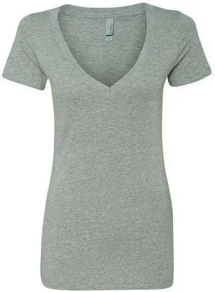 Next Level 6640 Womens Cvc Short Sleeve Deep v - Dark Heather Grey