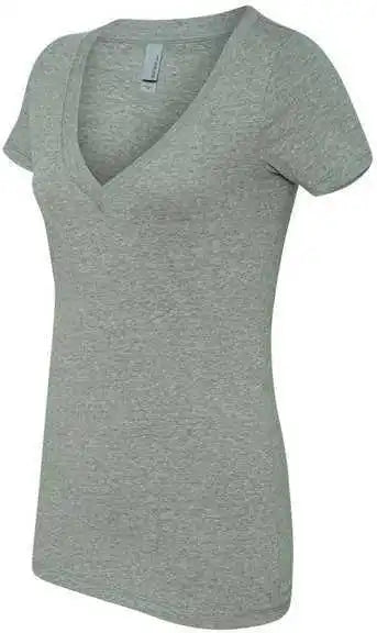 Next Level 6640 Womens Cvc Short Sleeve Deep v - Dark Heather Grey