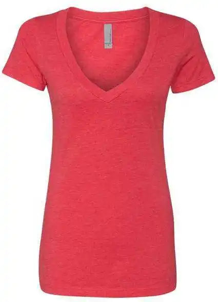 Next Level 6640 Womens Cvc Short Sleeve Deep v - Red