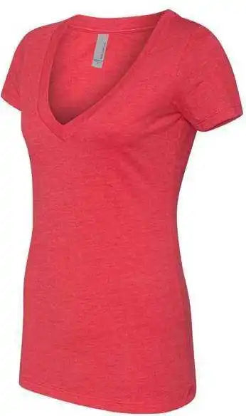 Next Level 6640 Womens Cvc Short Sleeve Deep v - Red