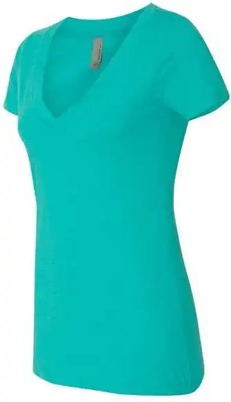 Next Level 6640 Womens Cvc Short Sleeve Deep v Tahiti Blue