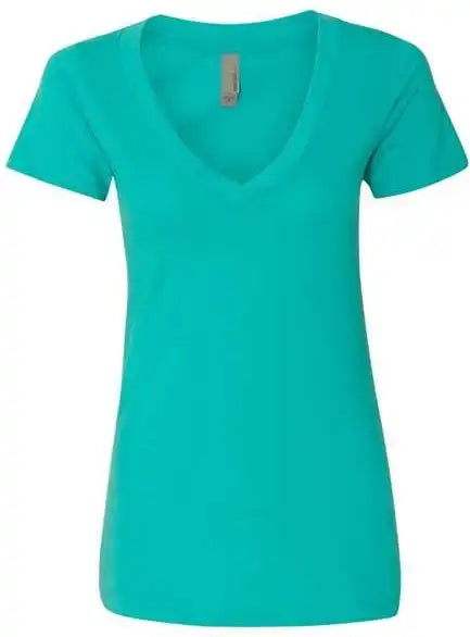 Next Level 6640 Womens Cvc Short Sleeve Deep v Tahiti Blue