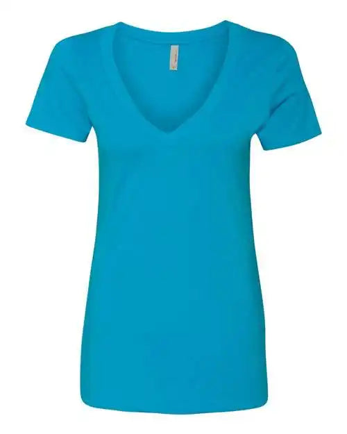 Next Level 6640 Womens Cvc Short Sleeve Deep v - Turquoise
