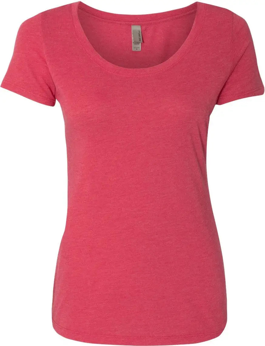 Next Level 6730 Women’s Tri-blend Scoop Neck T-shirt - Vintage Shocking Pink - Ladies s