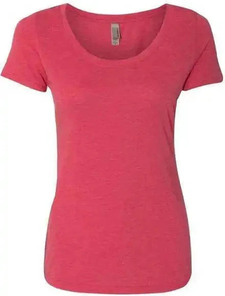 Next Level 6730 Women’s Tri-blend Scoop Neck T-shirt - Vintage Shocking Pink