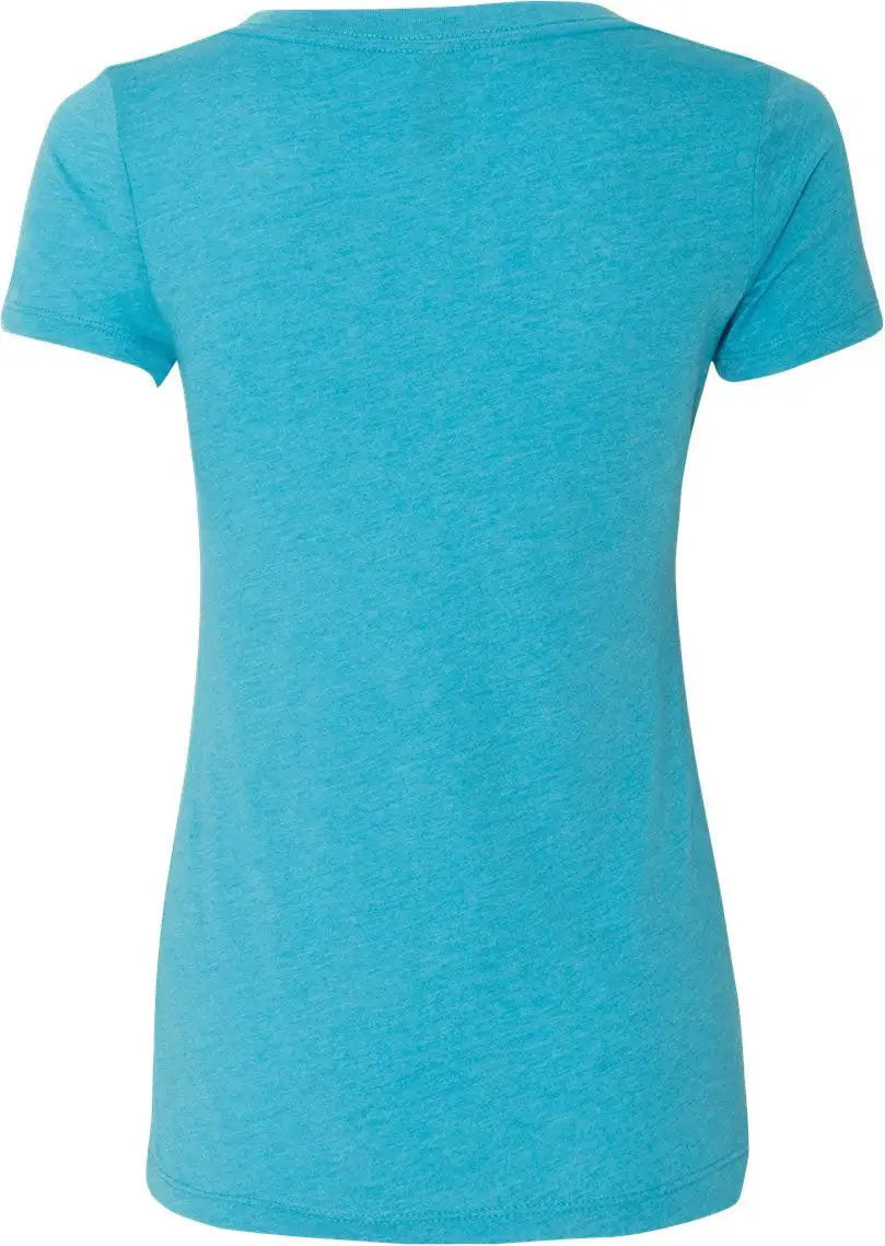 Next Level 6740 Women’s Tr-blend Deep V-neck T-shirt - Vintage Turquoise - Ladies 2xl