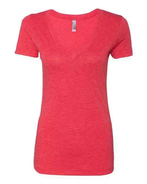 Next Level 6740 Womens Triblend Short Sleeve Deep v - Vintage Red