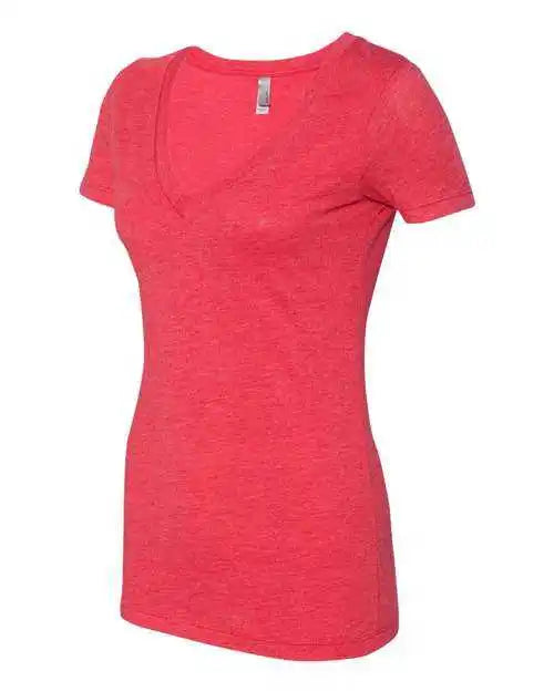 Next Level 6740 Womens Triblend Short Sleeve Deep v - Vintage Red