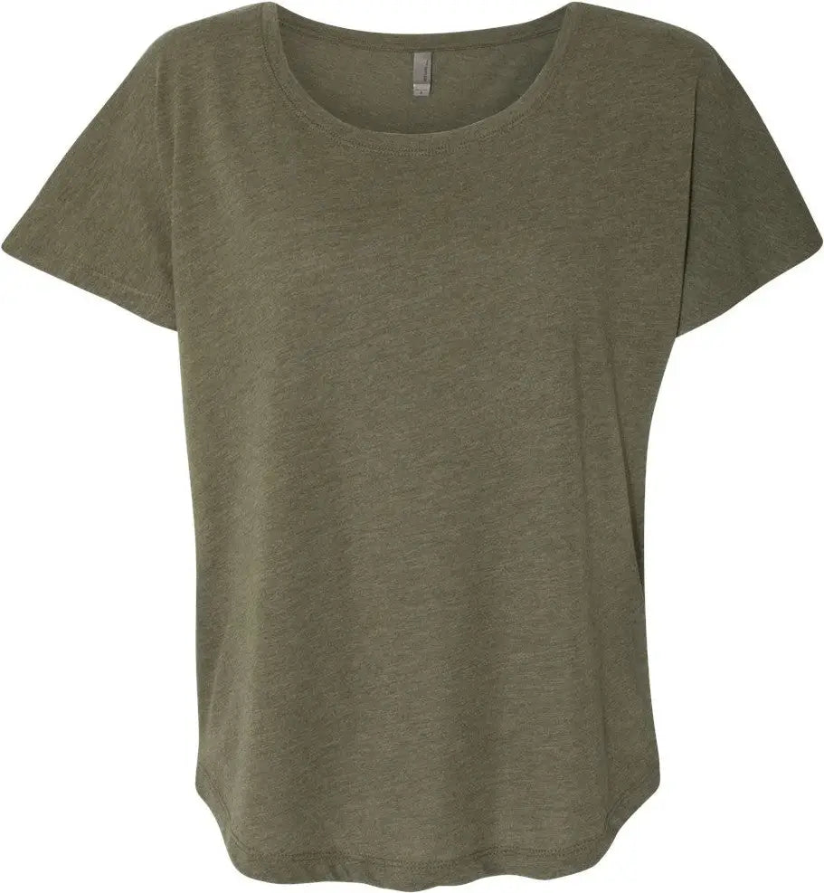Next Level 6760 Women’s Tri-blend Dolman T-shirt - Military Green - Ladies Xs