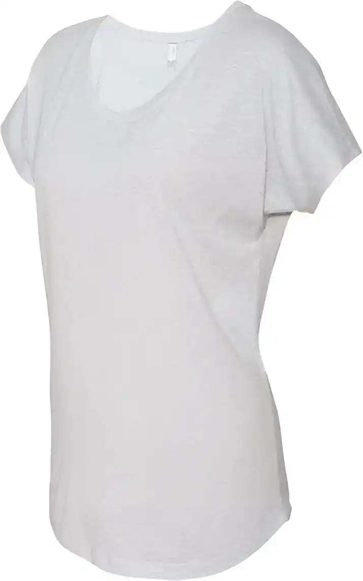 Next Level 6760 Womens Triblend Short Sleeve Dolman Heather White