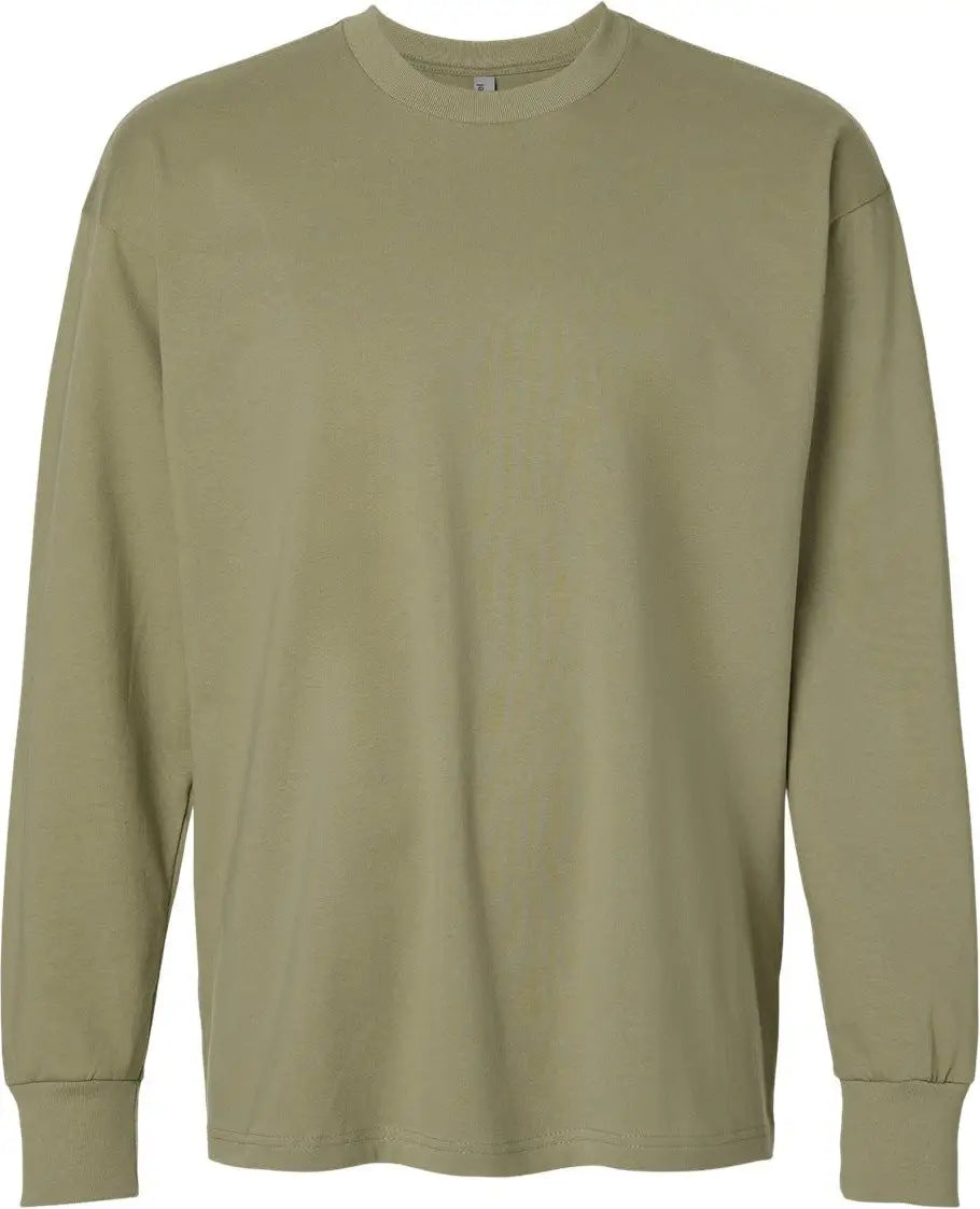 Next Level 7211 Heavyweight Cotton Long Sleeve T-shirt - Light Olive - Adult Xs