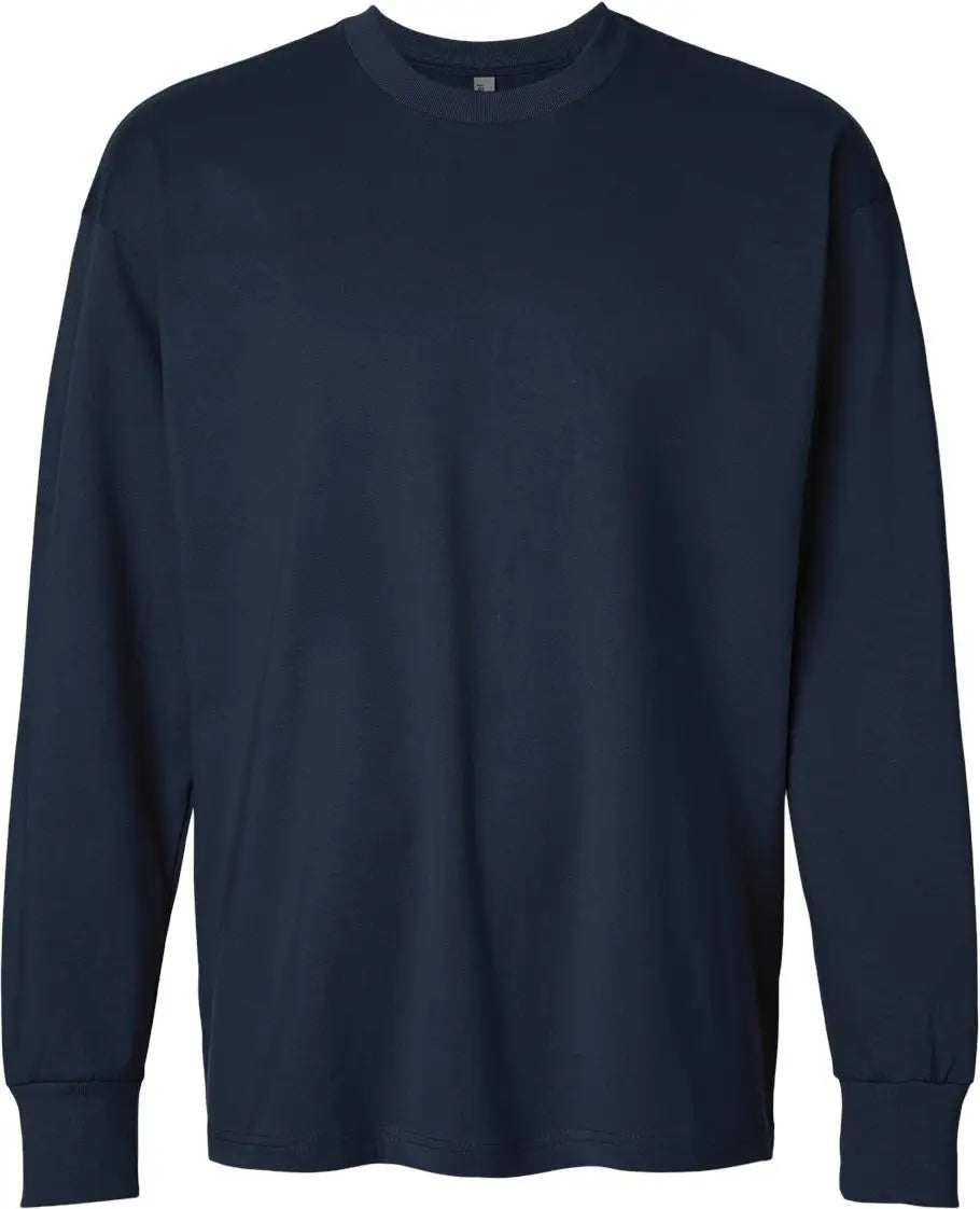 Next Level 7211 Heavyweight Cotton Long Sleeve T-shirt - Midnight Navy - Adult Xs