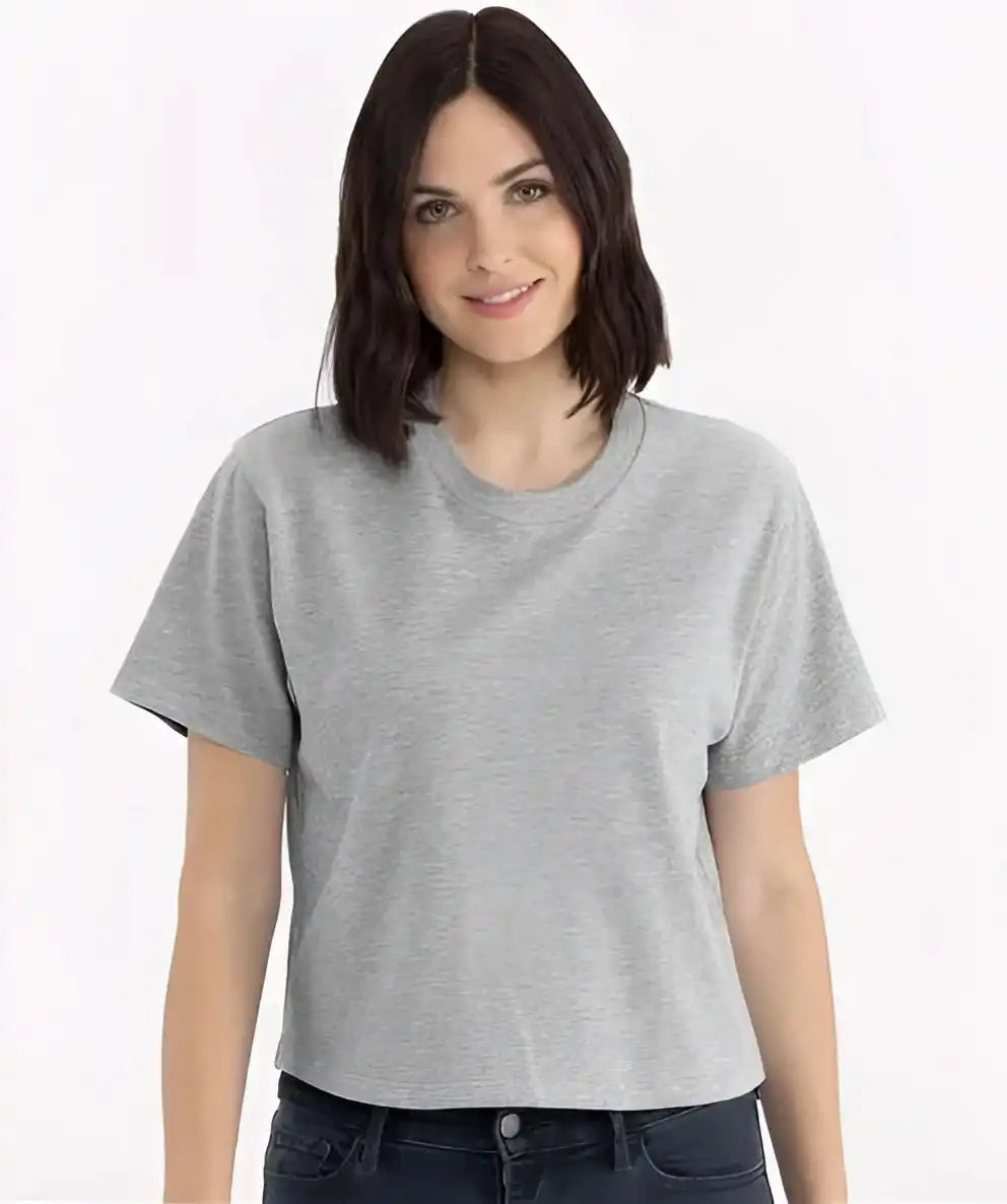 Next Level 7610 Women’s Heavyweight Boxy t Shirt Heather Gray