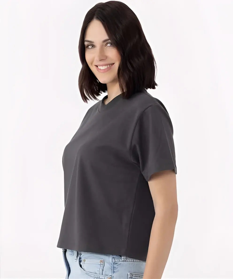Next Level 7610 Women’s Heavyweight High Boxy T-shirt - Graphite Black