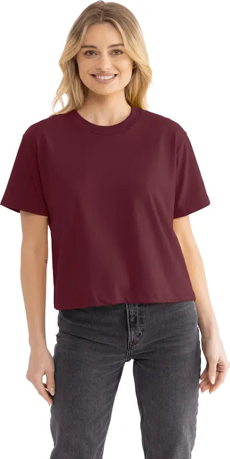 Next Level 7610 Women’s Heavyweight High Boxy T-shirt - Maroon
