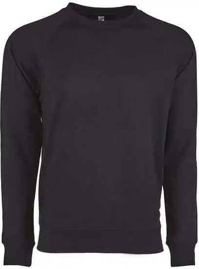 Next Level 9000 Unisex Laguna Raglan Crewneck Sweatshirt Black
