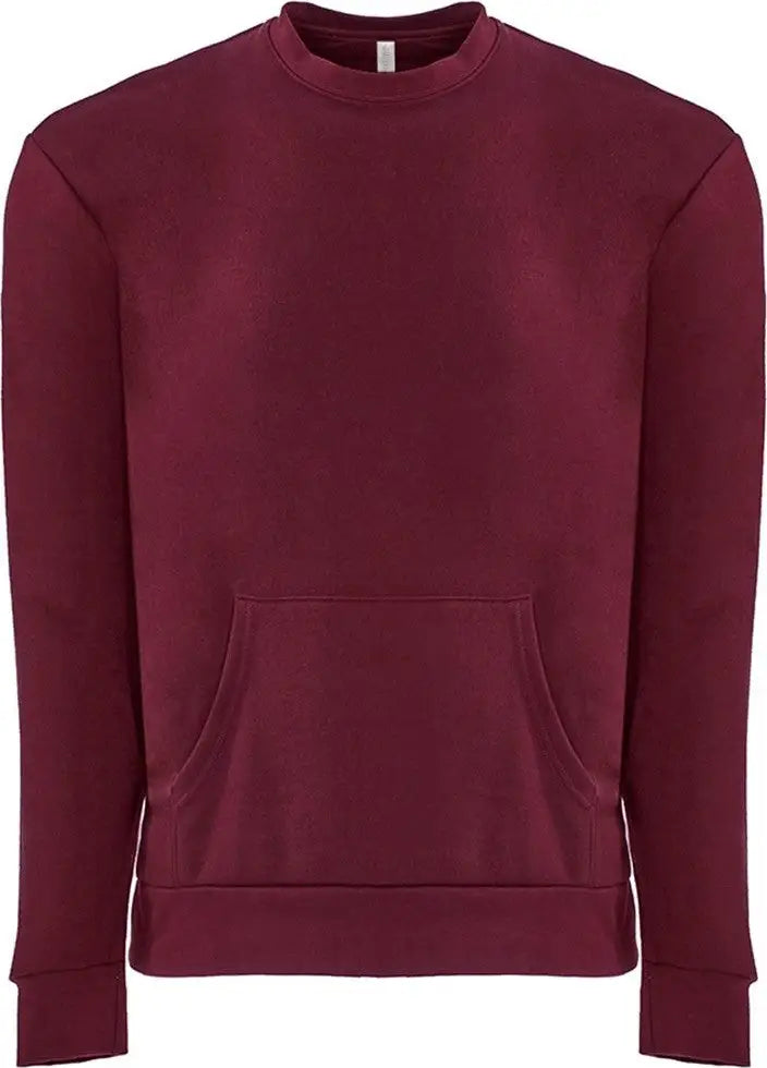 Next Level 9001 Santa Barbara Pocket Sweatshirt - Maroon - Adult Xs