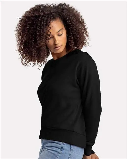 Next Level 9084 Women’s Sueded French Terry Sweatshirt - Black