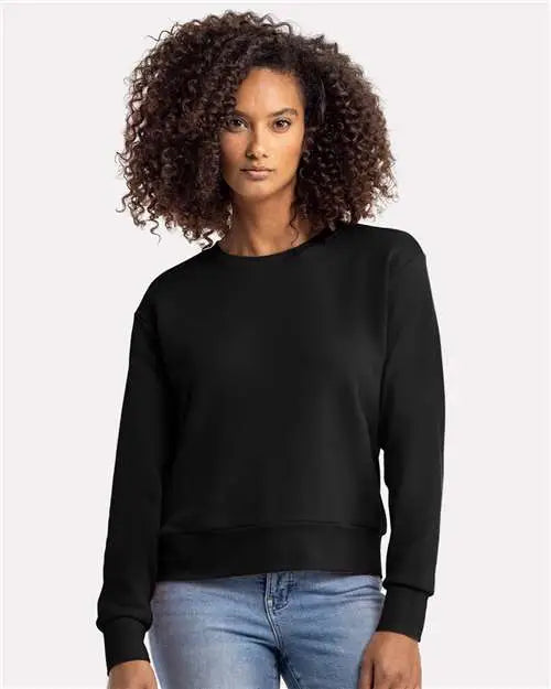 Next Level 9084 Women’s Sueded French Terry Sweatshirt - Black