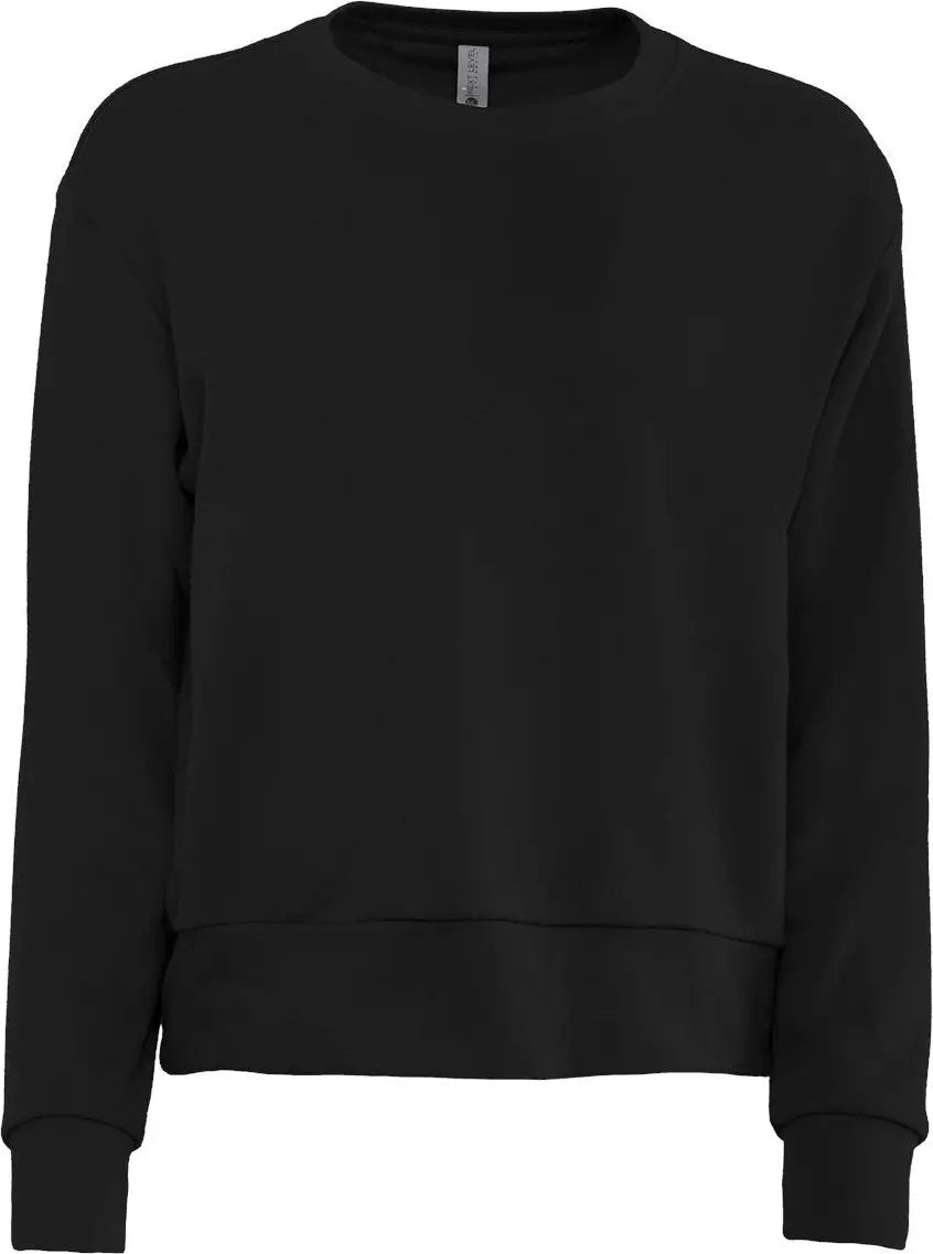 Next Level 9084 Women’s Sueded French Terry Sweatshirt - Black - Ladies Xs