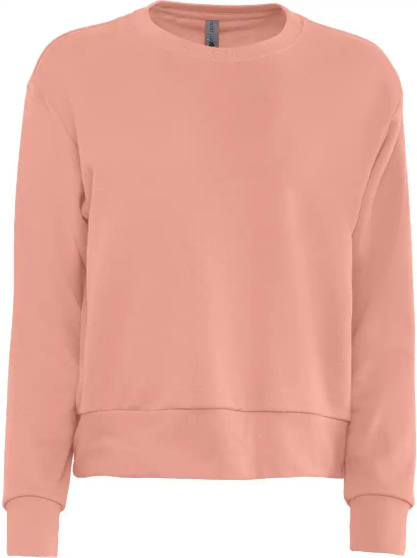 Next Level 9084 Women’s Sueded French Terry Sweatshirt - Desert Pink - Ladies Xs