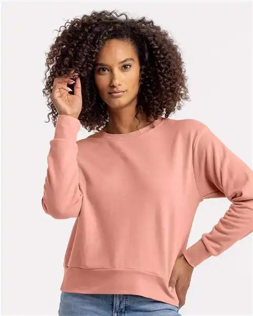 Next Level 9084 Women’s Sueded French Terry Sweatshirt - Desert Pink