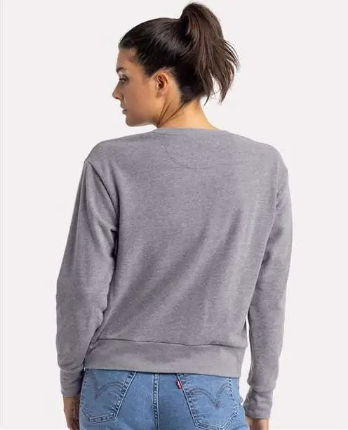Next Level 9084 Women’s Sueded French Terry Sweatshirt - Heather Gray