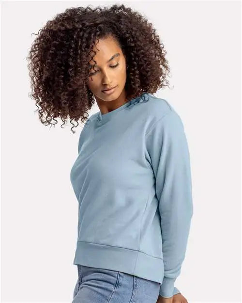 Next Level 9084 Women’s Sueded French Terry Sweatshirt - Stonewash Denim