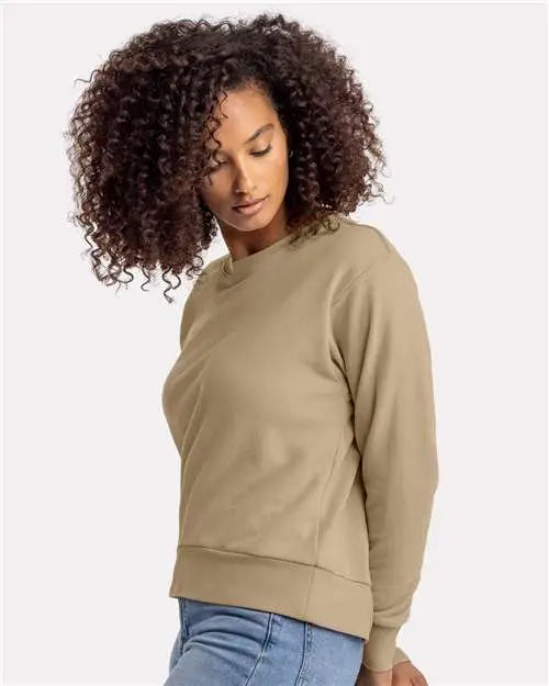 Next Level 9084 Women’s Sueded French Terry Sweatshirt - Tan