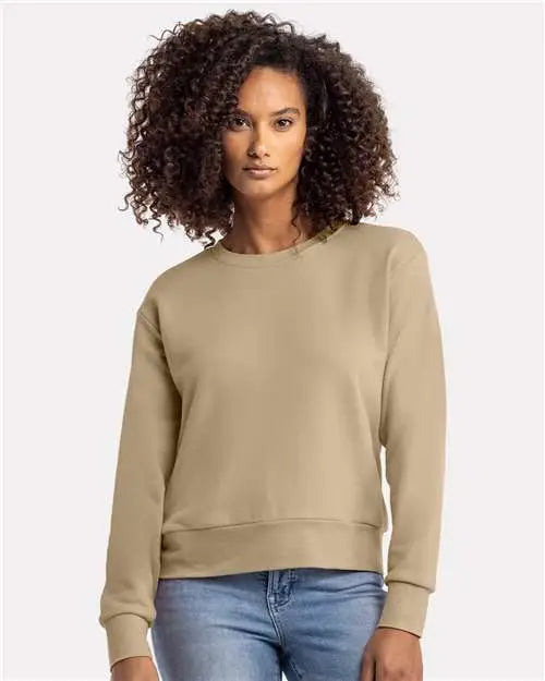 Next Level 9084 Women’s Sueded French Terry Sweatshirt - Tan