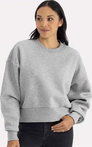 Next Level 9087 Women’s Heavyweight Crewneck Sweatshirt - Heather Gray