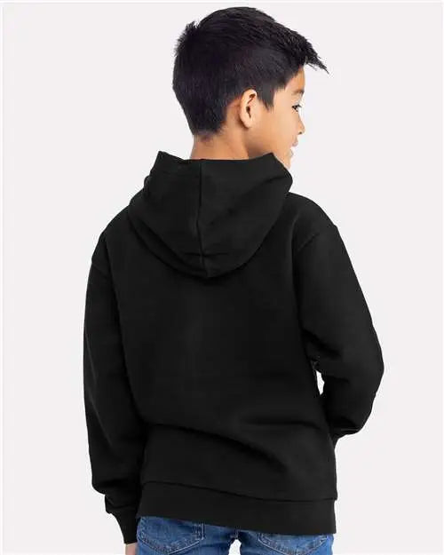 Next Level 9113 Youth Santa Barbara Fleece Pullover Hoodie - Black