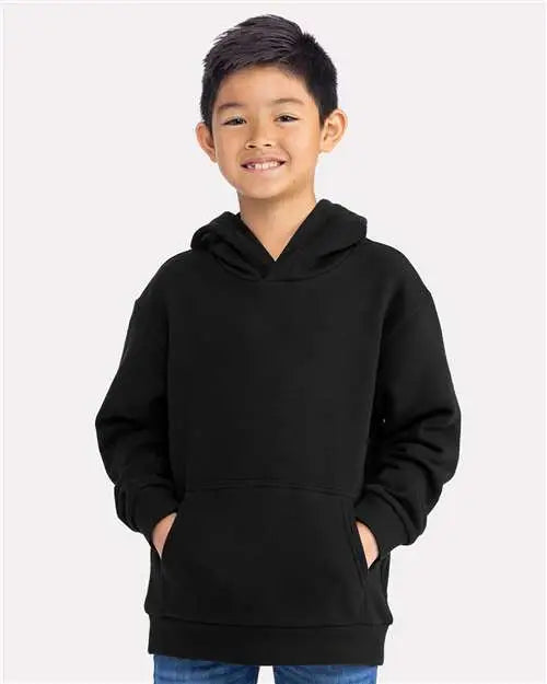 Next Level 9113 Youth Santa Barbara Fleece Pullover Hoodie - Black