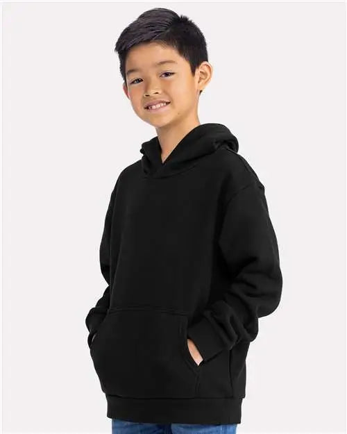 Next Level 9113 Youth Santa Barbara Fleece Pullover Hoodie - Black
