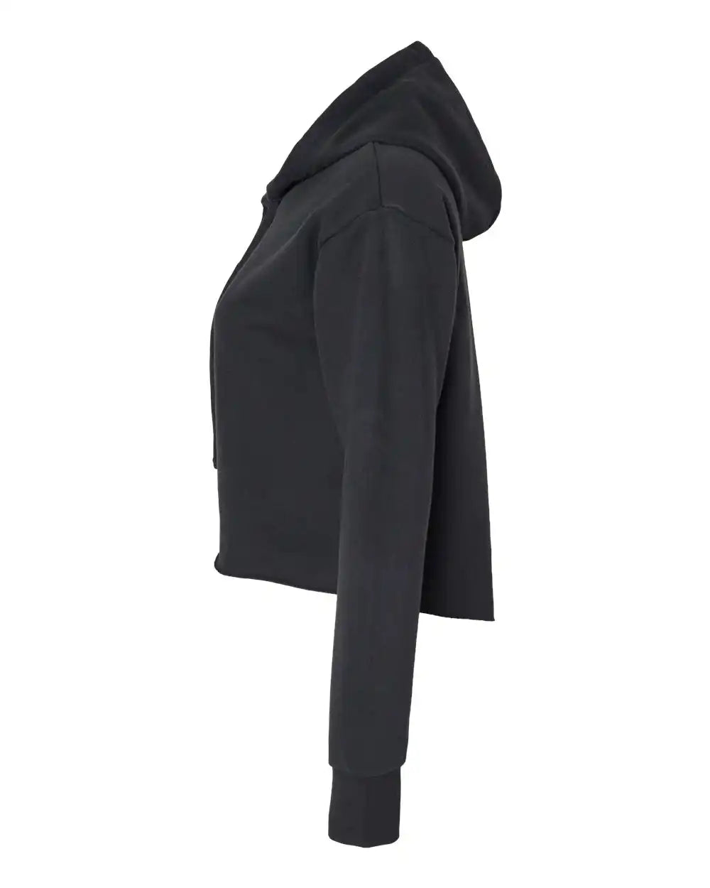 Next Level 9384 Women’s Laguna Sueded Raw Edge Crop Hoodie - Black