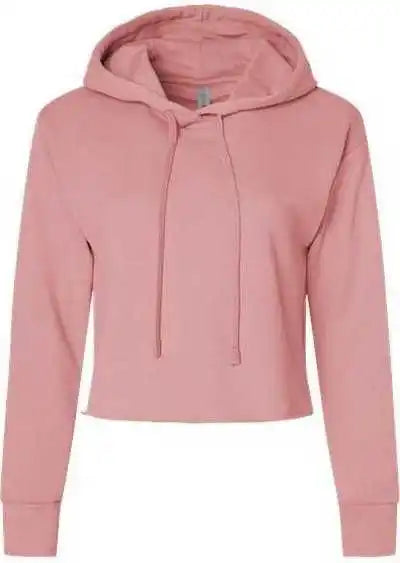 Next Level 9384 Women’s Laguna Sueded Raw Edge Crop Hoodie Desert Pink
