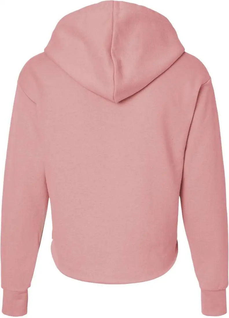 Next Level 9384 Women’s Laguna Sueded Raw Edge Crop Hoodie - Desert Pink