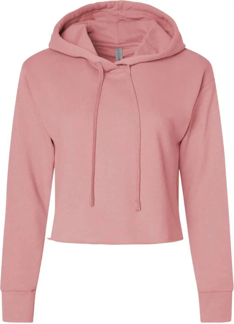 Next Level 9384 Women’s Laguna Sueded Raw Edge Crop Hoodie - Desert Pink - Ladies Xs