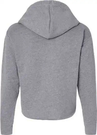 Next Level 9384 Women’s Laguna Sueded Raw Edge Crop Hoodie - Heather Gray