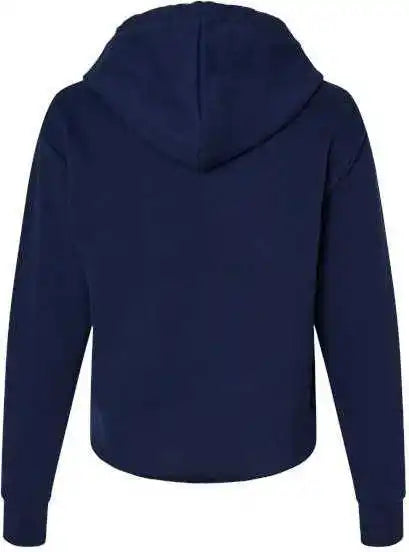 Next Level 9384 Women’s Laguna Sueded Raw Edge Crop Hoodie Midnight Navy