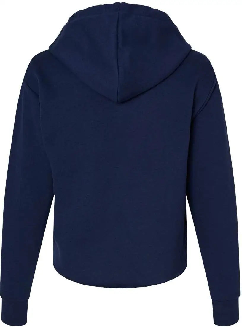 Next Level 9384 Women’s Laguna Sueded Raw Edge Crop Hoodie - Midnight Navy