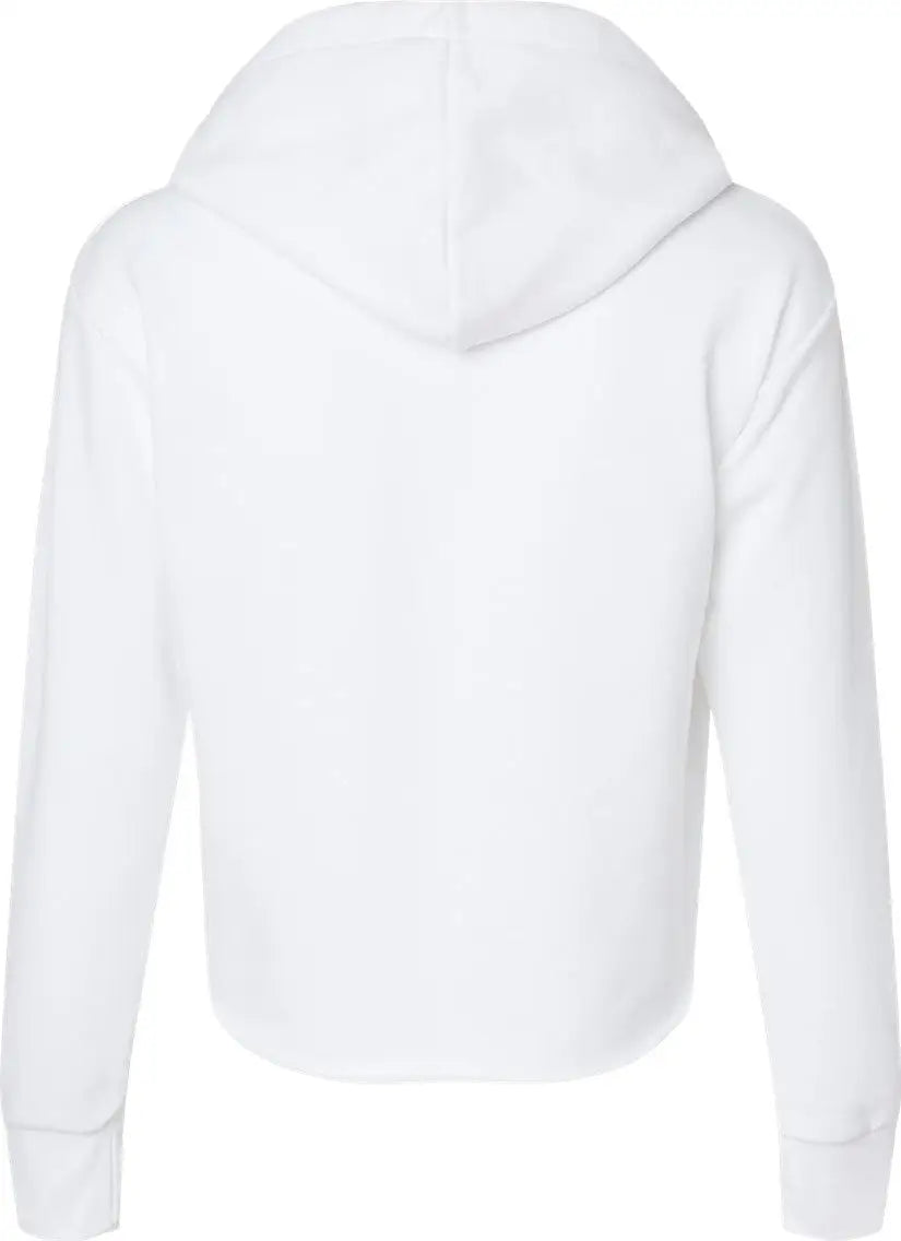 Next Level 9384 Women’s Laguna Sueded Raw Edge Crop Hoodie - White