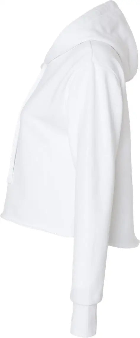Next Level 9384 Women’s Laguna Sueded Raw Edge Crop Hoodie - White