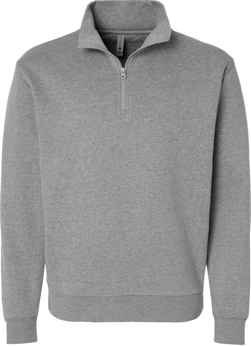 Next Level 9643 Quarter Zip Pullover Fleece - Heather Gray - Adult Xs